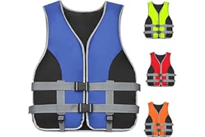 Awoyep Life Jacket Adult Swim Vest: Lifejacket Buoyancy Vest with Whistle Womens Mens Adjustable Swim Vest Aid 25-110 kg for Snorkelling Vests Water Sports Surfing Boating Fishing