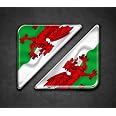 JakeDesigns UK Domed Wales Flag Number Plate Stickers – 39mm, High Gloss Gel, Front/Rear Placement