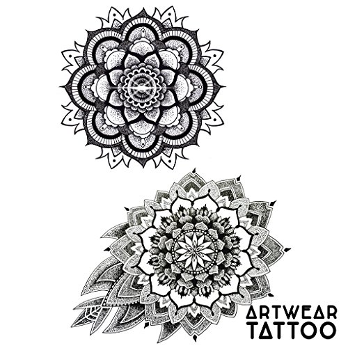 2 Temporäre Tätowierung / Temporary Tattoo (water transfert) "Mandala V1" - ArtWear Tattoo – B9971 M