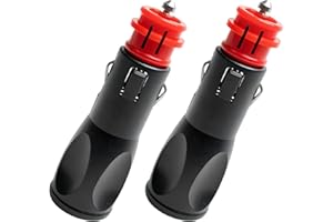 ZESCYHA 2 Pezzi Presa Accendisigari Maschio, Spinotto Accendisigari 12V 24V, Spine Maschio Universali con Fusibile 10A Sostituibile, Connettori Adattatori Auto in Rame per Caricabatterie, Aspirapolvere