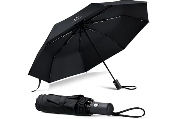 Vicloon Parapluie Pliable, Parapluie Anti UV Anti Retournement Résistant au Vent Pliable en Caoutchouc Parasols Ensoleillé Compact pour Diverses Activités de Plein Air