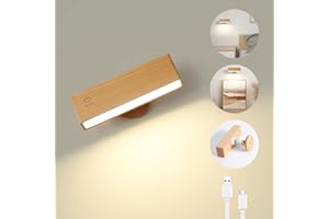 Blumacht Lampa do czytania do łóżka, LED obracane o 360° światło magnetyczne, zasilanie bateryjne, lampa ścienna, ładowana przez USB, możliwość ściemniania, lampka nocna LED do czytania, oświetlenie