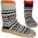 Produktbild alles-meine.de GmbH 2 Paar _ Hüttenschuhe / Pantoffel / Hausschuhe -  Strick - Norweger Muster - FARB-Mix - Flausch gefüttert  - Größe 41 bis 46 - Rutschfeste Sohle - für Kinde..