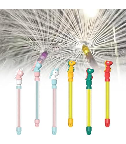 4 Pistolas De Agua Con Forma De Fuegos Artificiales | Juguete De Verano | Sin BPA | Ideal Para Piscina Y Playa