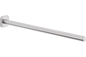 tesa ESTEETIC Bad Handtuchhalter, EIN Arm, verchromt - rostfrei, zur Wandbefestigung ohne Bohren, inkl. Klebelösung - 50 mm x 50 mm x 400 mm