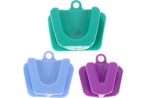ROSENICE 3pcs Dental Mund Prop Bite Block Kissen Opener Retractor Kleine Medium Große Größe (blau grün lila)