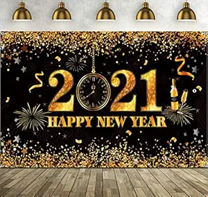 Theme My Party New Year Backdrop for New Year Decoration Background (6ft x 4ft)