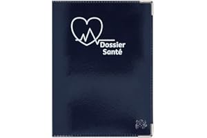 Color Pop® Etui santé - Fabrication française - Ordonnances/Carte Vitale/Carte mutuelle/Feuilles maladie - 15,8 x 11,7 x 0,4 cm (Bleu Marine)