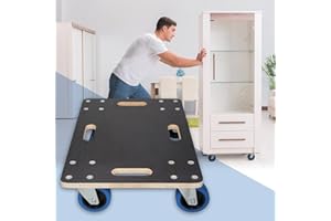 ECD Germany Chariot à roulettes - 40 x 60 cm - Jusqu'à 800 kg - Plaque de Sérigraphie - Roues en Caoutchouc Pivotantes - Transport de Meubles - Aide au Transport Déplacement - Chariot Déménagement