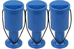 MY CHARITY BOXES Pack of 3 Rounded Hand Held Plastic Collection Box. Charity Box. Money Donation Box (Light Blue)