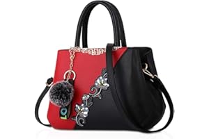 NICOLE & DORIS Sacs à Main pour Femmes Sacs à bandoulière à la Mode Motif de Fleurs Sac d'épaule épissage Couleur