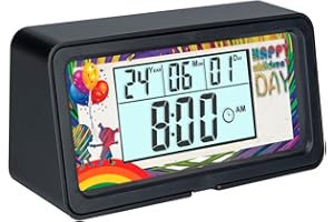 Runleader Digital Temporizador de Eventos de 9999 días, Seguimiento de Cuenta Regresiva, Registro de cronómetro, Calendario y visualización del Reloj, Datos reiniciables para la reunión de