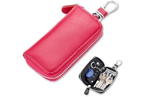 iSuperb Étui en cuir pour clés, cartes, portefeuille, sac à main, pochette de sécurité avec crochet clip pour la Saint-Valentin, cadeau pour femme/petite amie 11 x 6 x 2,5 cm