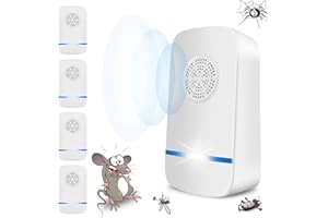 DOBWGXZ 2025 Ultrasonic Pest Repeller, Powerful Mouse Repellent, 4 Pack Insect Repellent Plug In, Pest Control for Mice, Rat, Mosquito, Spider, Cockroach, Fly Etc (White)