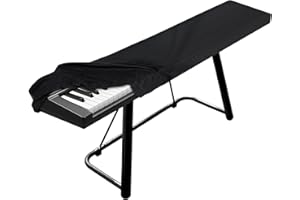 QKFON Abdeckung für Klaviertastatur, Piano Keyboard Cover mit Kordelzug Verstellbaren für 88 Tasten-Tastatur, Oxford-Gewebe Tastaturabdeckung für Digitalpiano Yamaha Casio Roland Konsolen und mehr
