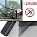 Popamazing 1.2mx2m Black Large Window Screen Mesh Net Insect Fly Bug Mosquito Moth Door Netting