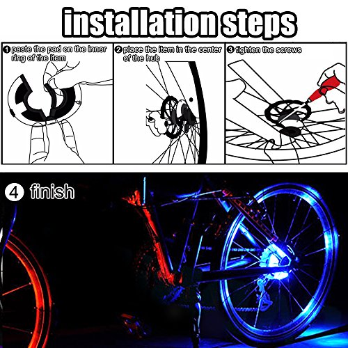 Wasserdichte LED Bike Wheel Lights, Bodecin Cool Colorful Bike Warning Light, 3 Modi Radfahren Bike Speichen Licht Safety Light, Magic Dekoration Licht, Fahrrad Zubehör Beleuchtung - 7