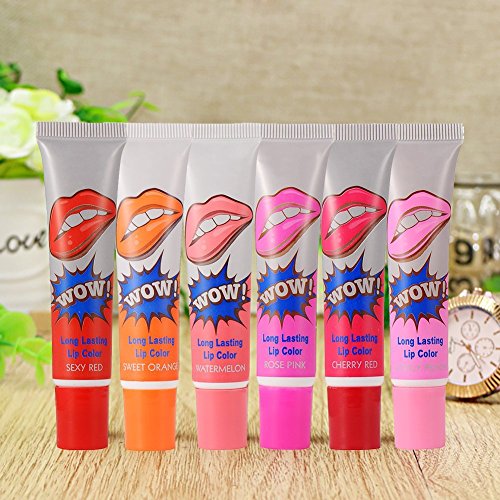 6 Farben New Fashion Peel Off Tattoo Lipgloss Wasserfest Nicht Verblassen Long Lasting Lippenstift Glial Lipstick Lippentattoo 1 Stück Molie - 6