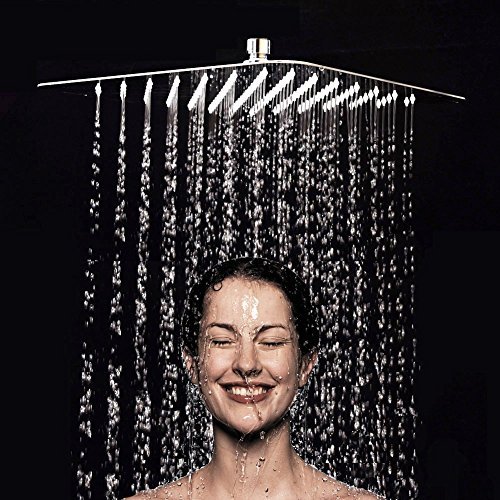 Artbath Moderna 12 Pulgadas Extra grande Alcachofa fija para ducha Efecto lluvia Acero inoxidable cabeza de ducha Cuadrada Cromo pulido