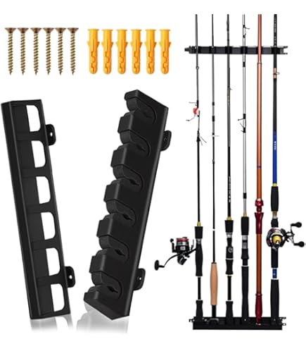 CVASNF Rutenhalter Wand 2 Paar | Für 12 Angelruten | ABS-Kunststoff Mit EVA-Schaum