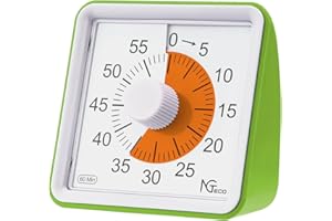 NGTeco Temporizador Visual, Temporizador de Cuenta Regresiva de 60 Minutos, Temporizador de Cocina, cronometro,Herramienta de Gestión del Tiempo para,Reloj de Arena, Temporizador niños (Green)