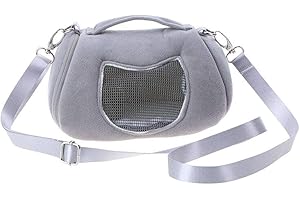 WALLFIRE Haustier Tragetasche, Tragbare Atmungsaktive Hamster Ratten Schultertasche Handtasche Reise Wandern Haustier Tasche Winter Warme Käfig Nest Eichhörnchen Zubehör (Color : Grey)