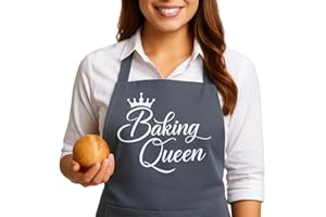 LINEN CLOSET® Baking Aprons for Women Baker Aprons for Men Funny Baking Gifts for Bakers Wife Husband Mother Daughter Adjustable Kitchen Aprons with Pockets