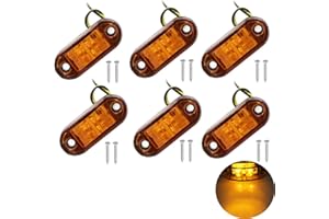 PolarLander 6pcs 24v 12v Ámbar LED Luces de posición Laterales Despeje Lateral Luz de posición de luz de la lámpara para Camiones con Remolque Amarillo