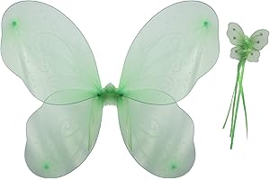 Topkids Accessories Fairy Wings & Wand Gift Set, Tinkerbell Costume, Fairy Wings Kids, Toys for Girls, Butterfly Costume, Tooth Fairy Costume, Dress Up for Girls