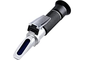 XinJiaYi Réfractomètre Brix à double échelle pour le vin 0-40 % et l'alcool 0-25 % vol, réfractomètre à vin pour mesurer la teneur en sucre et prédire la teneur en alcool de vin