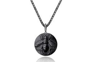 COAI Collier Abeille Obsidienne Homme Femme