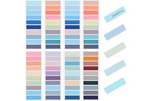 HOME HARBOR 1600 Pcs Segnapagina Adesivi 6 Stili,8 libri Sticky Notes Adesive,Schede Marker Adesive,Sticky Notes,Colorati Segnapagina Adesivi per File Classificabili Note,Multicolore