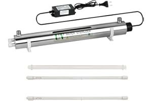 Wind Cloud Stérilisateur d'eau UV 25W stérilisateur Ultraviolet en Acier Inoxydable 304, Filtre stérilisateur de purificateur d'eau ultraviolette, 6 GPM taux de stérilisation 99,99%, avec 2 Tubes UV