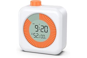 ORIA Cyfrowy timer wizualny, 3 w 1, minutnik kuchenny z timerem/zegarem/funkcją alarmu, ekran LCD, 12/24 h, odliczanie 60 minut, timer do fitnessu, urody, gry, biały