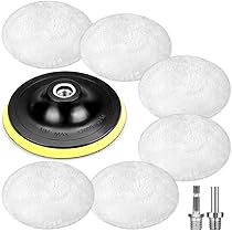 XYWHPGV Tampone Per Lucidatura In Feltro Di Lana Da 5 Pollici, Tampone Per Lucidatura Con Ruote Lucidanti, Gancio Floccato E Anello Posteriore Per Levigatrice Orbitale Casuale 4 Pezzi(6e6a5 6ecbc D998 - Foto 6