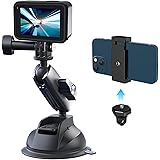 TELESIN Lega di alluminio Supporto a ventosa per Gopro Hero, Gopro MAX, DJI OSMO Action, OSMO Pocket, Insta360 ONE X, ONE R, 