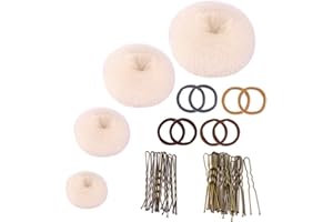 Zingso Zestaw do robienia koków do włosów, dla kobiet, dziewcząt, akcesoria do włosów, w stylu pierścienia, pączek, zestaw do modelowania koka, z elastycznymi taśmami do włosów, szpilki do tańca,