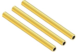 LAVMHAB Rund Messingrohr 8mm OD/Außendurchmesser x 1,0mm Wandstärke, 200mm Länge, Nahtlos Rundrohr aus Messing, runde Messing Rohre für Bastelarbeiten (3 Stück)