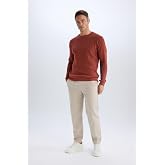 DeFacto%100 Pamuk Regular Fit Normal Kesim Yazlık Jogger Pantolon D1045AX25SP