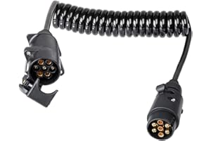 BEIJISTAR 2.5M Cavo Prolunga Rimorchio 7 Poli, 12V Cavo Prolunga per Rimorchio con Spina e Presa 7 Poli, Cavo Prolunga Spirale Rimorchio Connettore, per Caravan Rimorchio Camion RV