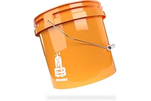 MAGIC BUCKET | Seau de lavage pour voiture orange | 13 litres env. 13 litres | Compatible avec Grit Guard, Detail Guardz Dirt Lock, Chemical Guys Dirt Trap, Gamma Lids Couvercle