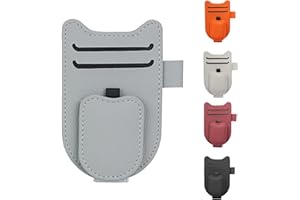 BURENZHAYA Supporto per Occhiali da Sole Auto, Supporto per Occhiali da Sole Auto, in Pelle, per Auto, Multifunzione, Accessorio per Auto (Grigio)