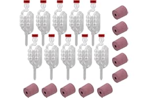 Almost Off Grid 10 x gorgogliatori e 10 x tappi in gomma annoiati per demijohn in vetro, produzione casalinga, vinificazione, idromele, birra e sidro, fermentazione