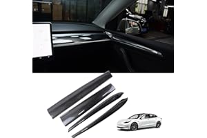 ‎SHSBSCAR ABS Kohlefaser-Modell Armaturenbrett Abdeckung für Tesla Model Y 2021 2022, Auto Mittelkonsole Panel Aufkleber Innenzubehör für Model 3 2021 2022 (Nicht für das 2024 2025 Neue Modell)