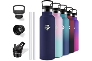 Grsta Vattenflaska, 750 ml termisk vattenflaska, BPA-fri, vattenflaska med sugrör, läckagefri, vattenflaska i rostfritt stål, 18/8 rostfritt stål, vattenflaska för träning, camping, kontor, yoga