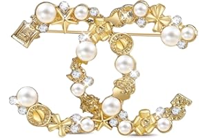 OLIWAN Perle Brosche mit Diamant Brosche Silber Gold Frauen Schwarz Leder Brosche Geschenk für Frauen