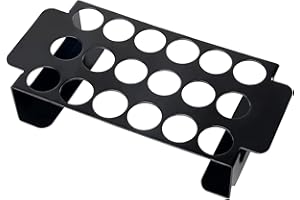 Anglekai 18 Hole Black Jalapeno Grill Rack for Chili, Stainless Steel Barbecue Chili Peppers Grill Rack with Handle for Chili, Chicken Legs, Jalapeno Popper Rack for BBQ Smoker or Oven