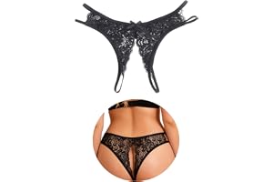 ohyeahlady Plus Size Sexydonna Hot Öppen Rosett Låg Midja Stringtrosa Dam Förförisk Spets Öppen Stringtrosa Stretch Trosor Kurviga Underwear Sexiga Underkläder Bikini