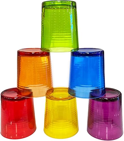 Set 6 Bicchieri In Vetro Colorato 30cl Stile Barocco - Per Tavola Elegante E Festosa