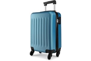 Kono 19 inch Carry On Luggage Lightweight Hard Shell Hand Suitcases ABS 4 Wheel Spinner Luggage 2 Year Warranty Durable (Navy)